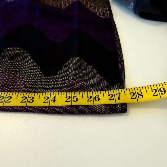 Purple, Black, Lavender & Olive Green Pashmina Scarf - Picture 5 of 7